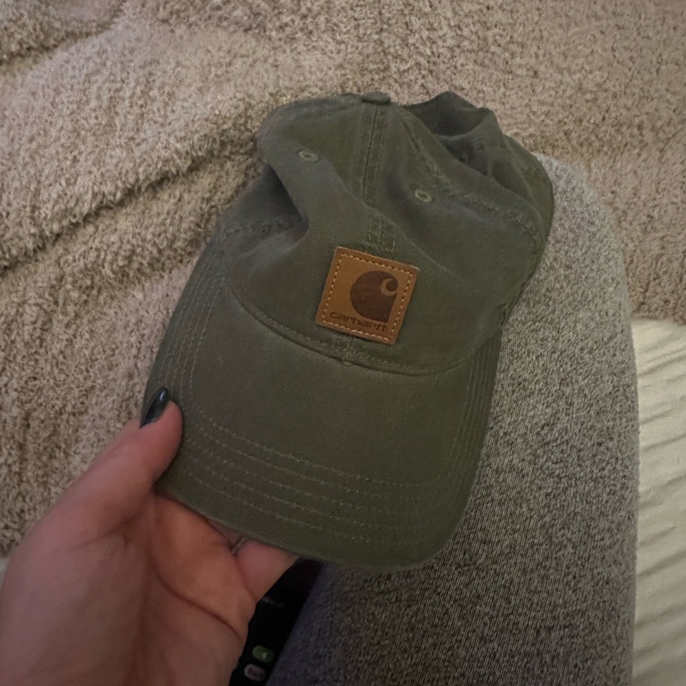 Olive green Carhartt hat